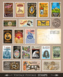 Collection of Vintage Postage Stamps Collection of Vintage Postage Stamps
