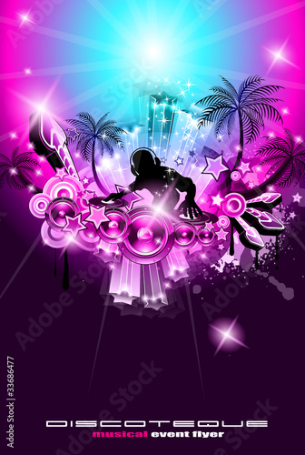 Vector: Suggestive musical themed discoteque flyer Suggestive musical themed discoteque flyer