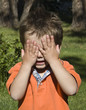 3 Year Old Boy Covering His Eyes with Hands 3 Year Old Boy Covering His Eyes with Hands