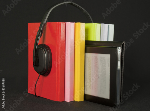 Photo: Audio books concept Audio books concept