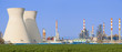 Nuclear power station under blue sky