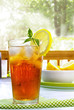 Photo: tall glass of cold iced tea with lemon and mint tall glass of cold iced tea with lemon and mint