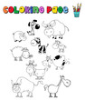 Coloring page with farm animals Coloring page with farm animals