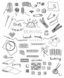 hand made and needlework vector set hand made and needlework vector set