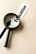 Magnifying glass and cards
