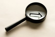 Magnifying glass and card