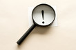 Magnifying glass and card