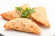 Asian cuisine- chebureki – pasties isolated on white background