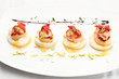 Salted salmon on a white plate