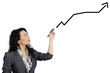 Business woman drawing a graph