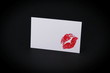 Kiss on a blank business card Kiss on a blank business card