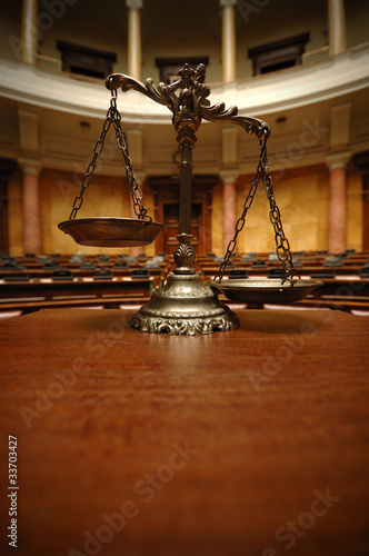 Photo: Decorative Scales of Justice in the Courtroom Decorative Scales of Justice in the Courtroom