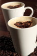 Cups of coffee with heart shapes Cups of coffee with heart shapes