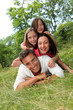 Foto : Portrait of happy family in countryside Portrait of happy family in countryside