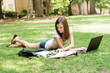 an attractive young student doing homework an attractive young student doing homework