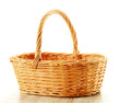 Empty wicker basket isolated on white Empty wicker basket isolated on white