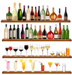 Big set of different drinks. Vector illustration.