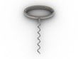 Illustration: metal corkscrew with a cork on a white background metal corkscrew with a cork on a white background