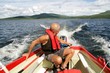 Man in motor boat