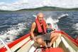 Man in motor boat