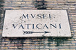 Signboard of Vatican Museum