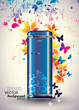 Cool retro fridge/Vector background