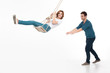 young couple playing young couple playing