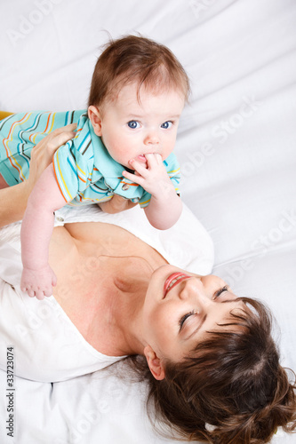 Photo: Mother enjoying time with baby Mother enjoying time with baby