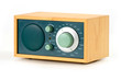 Vintage radio over white background.