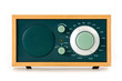 Vintage radio over white background.