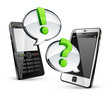 téléphone portable bulle conversation question réponse
