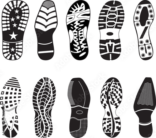 Vektor: High detail Shoe Tracks collection High detail Shoe Tracks collection