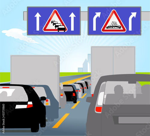 Vector: Unfall und Stau Unfall und Stau