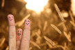 Happy finger hug on farm