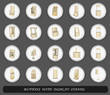 Buttons with display set. Vector