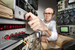 Scientist at vintage laboratory