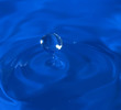 Dark blue drop of water