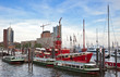 Hamburg port with ships