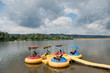 Boats for recreation at Silver Lake Danube, Serbia