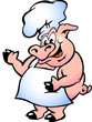 Hand-drawn Vector illustration of an Pig Chef wearing apron Hand-drawn Vector illustration of an Pig Chef wearing apron