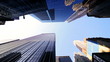 Elevated view of Steel, Glass and Concrete Skyscrapers, USA