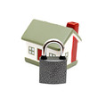 miniature house with lock