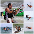 Kitesurfer in action