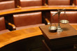 Decorative Scales of Justice in the Courtroom