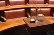 Decorative Scales of Justice in the Courtroom
