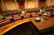 Decorative Scales of Justice in the Courtroom