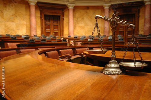 Photo: Decorative Scales of Justice in the Courtroom Decorative Scales of Justice in the Courtroom