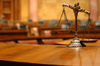 Decorative Scales of Justice in the Courtroom