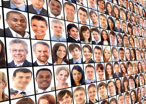 Photo: Many the isolated portraits of people Many the isolated portraits of people