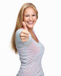 Woman wishing good luck